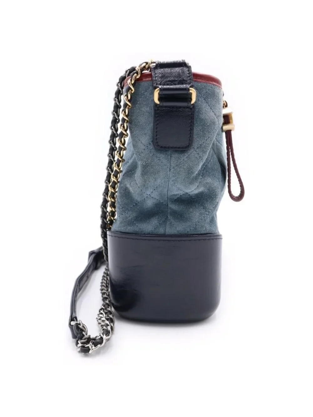 Chanel Gabriel de Hobo Large Chain Shoulder Bag Blue Black Silver Gold